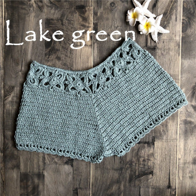 Handmade Crochet Cotton Beach Shorts Swimwear