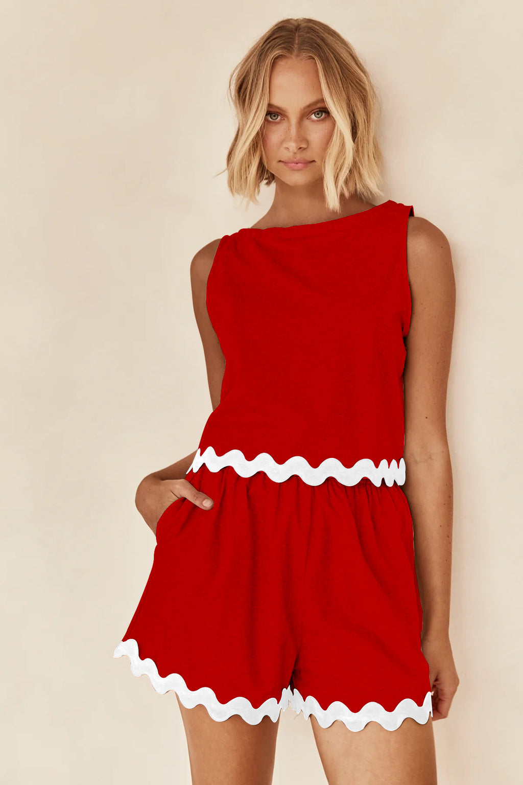 Spring Summer Casual Sleeveless Set